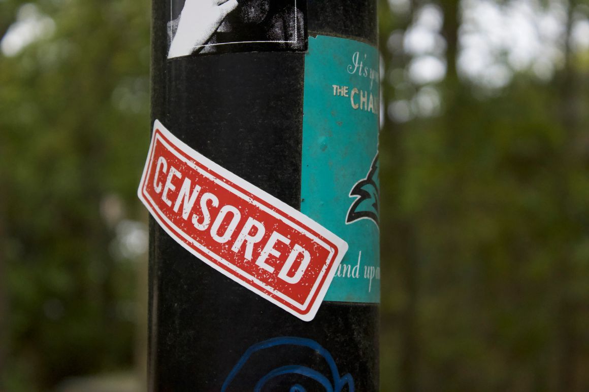 Conceptual Censored installation artwork by Rebecca Stephen