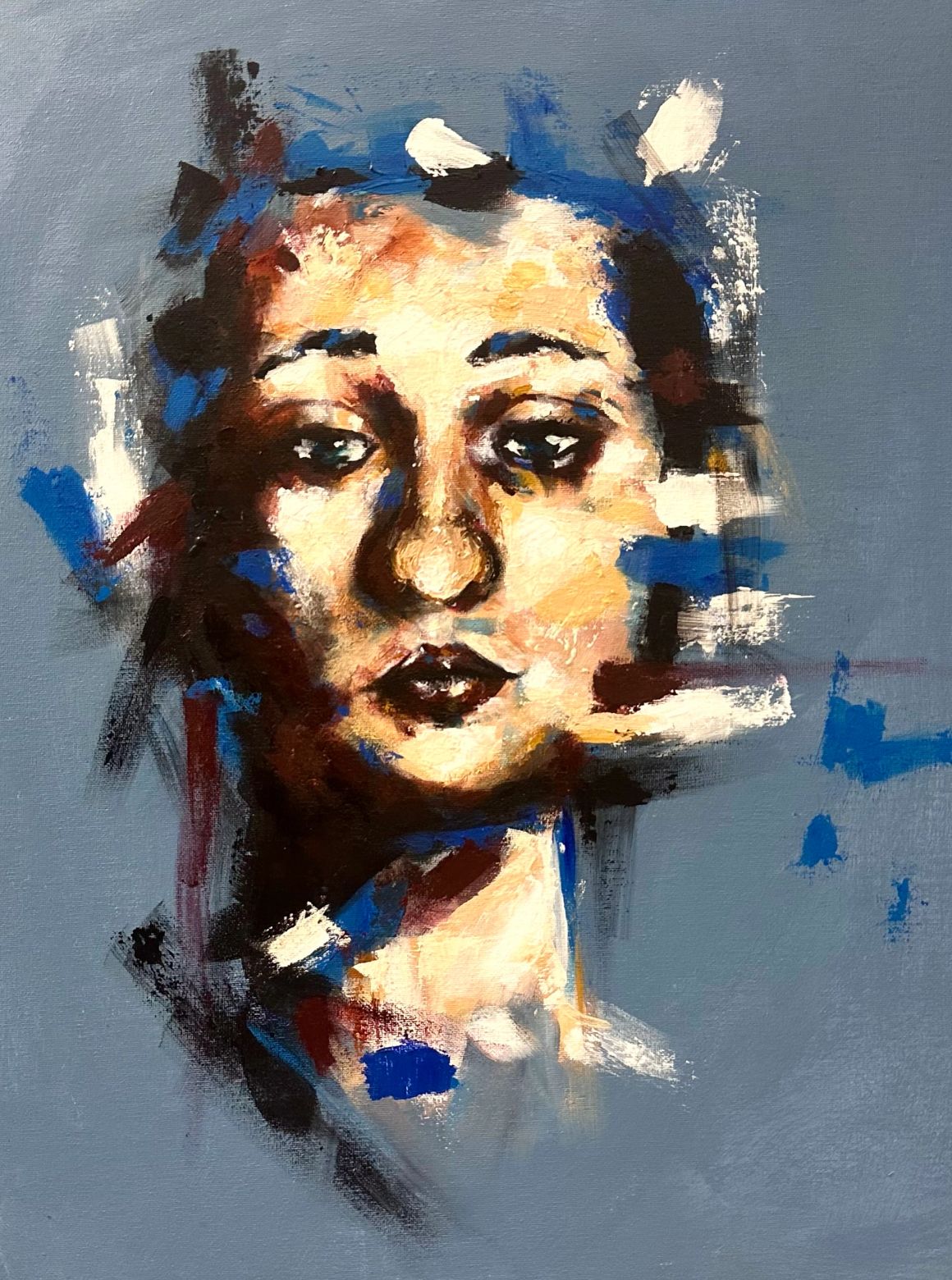 Expressive painted portrait by Rebecca Stephen